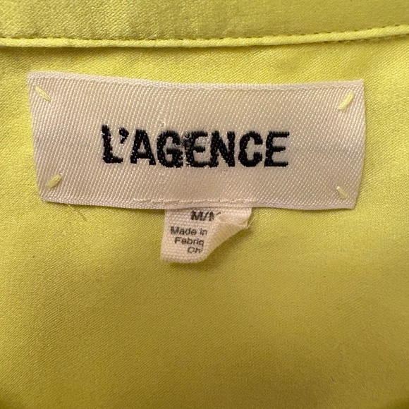 L'Agence Neon Citrus Tyler Silk Blouse Size M - Picture 5 of 5